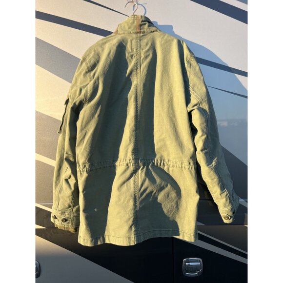 Vintage Y2K Gap 1969 army green utility parka jacket removable quilted liner L - Picture 3 of 16